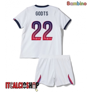 Paris Saint-Germain Mika Godts #22 Seconda Maglia Bambino 2026-27 Manica Corta (+ Pantaloni corti)